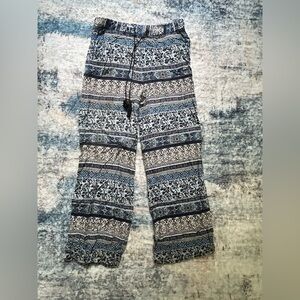 Bohemian Patterned Pants in Blue and Black